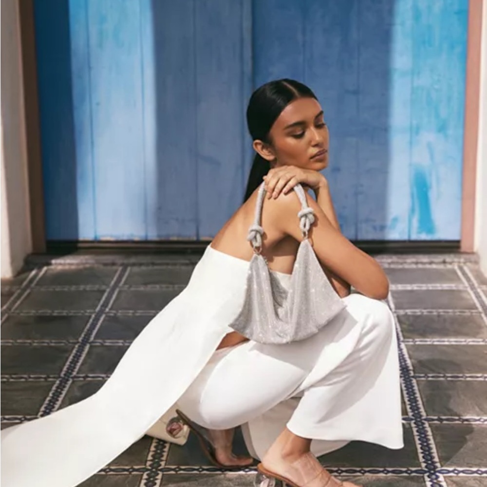 Cult Gaia Hera Mini Shoulder in clear / silver
